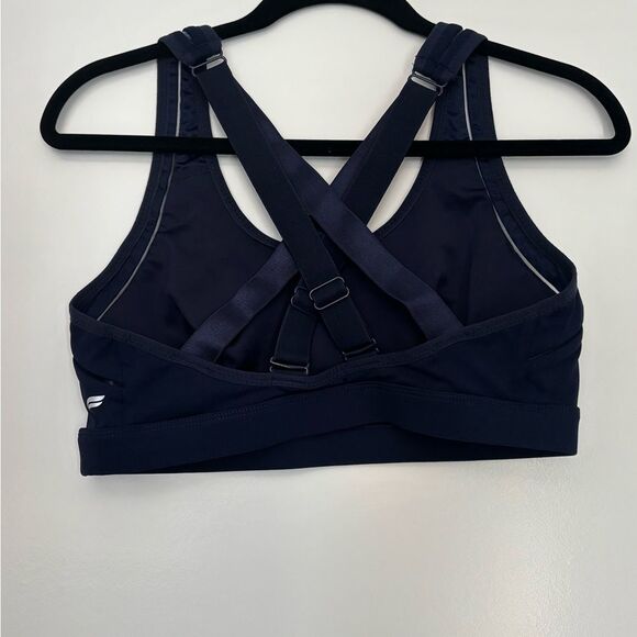Fabletics Non padded Criss Cross Navy Blue Sports Bra - Picture 2 of 3